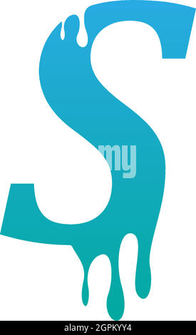 Melting Letter S icon logo design template Stock Vector