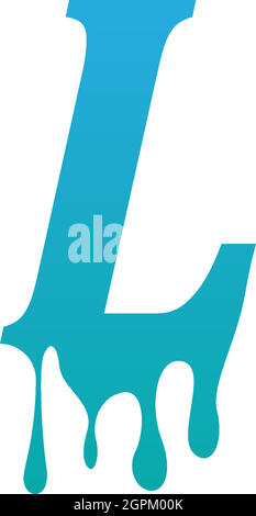 Melting Letter L icon logo design template Stock Vector