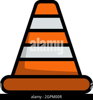Icon Of Traffic Cone Stock Vector