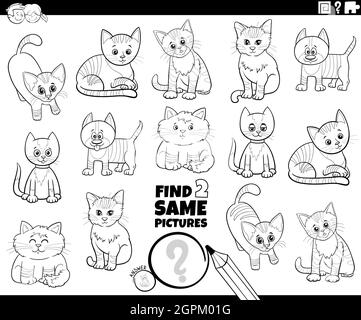 cartoon funny cats characters coloring book page Stock Vector Image ...