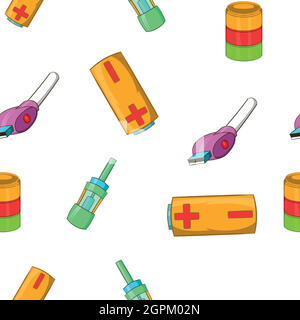 Electronic cigarette pattern, cartoon style Stock Vector