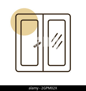 Window vector isolated flat icon. Casement sign Stock Vector