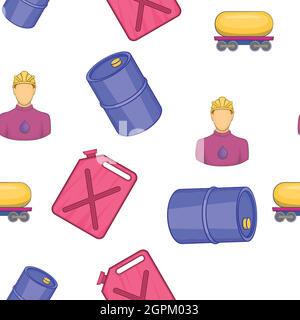 Oil industry pattern, cartoon style Stock Vector