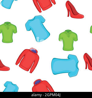 Types of clothes pattern, cartoon style Stock Vector
