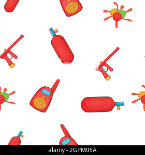 Paintball club pattern, cartoon style Stock Vector