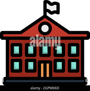 Icon Of School Building Stock Vector