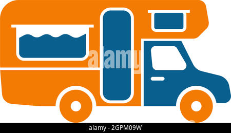 Simple caravan mobile icon logo design vector Stock Vector