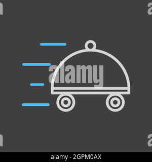 Food delivery with dish vector flat icon Stock Vector