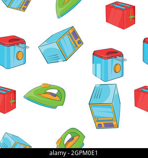 Devices for home pattern, cartoon style Stock Vector
