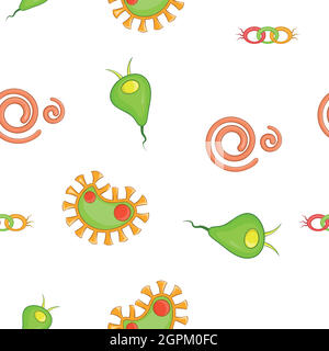 Pathogens pattern, cartoon style Stock Vector