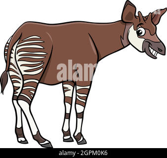 cartoon okapi comic animal character Stock Vector