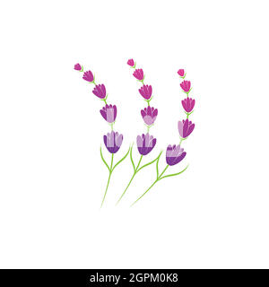 Lavender flower logo symbol template Stock Vector