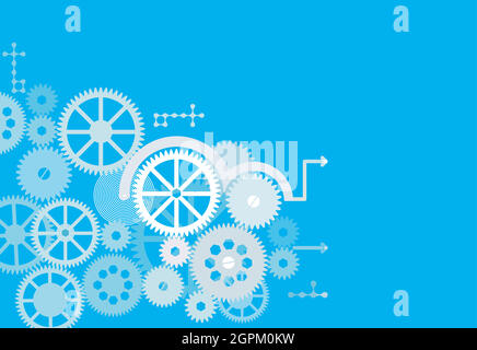 digital technology and engineering, concept, abstract technology on blue background Stock Vector