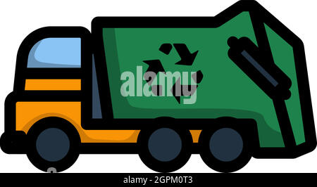 Garbage Car With Recycle Icon Stock Vector
