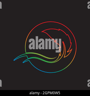 feather logo symbol vector template Stock Vector