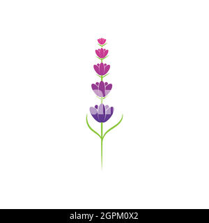 Lavender flower logo symbol template Stock Vector