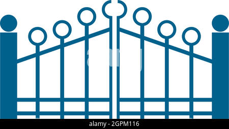 gate icon logo flat design vector template Stock Vector