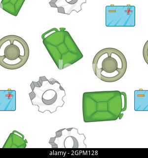 Maintenance car pattern, cartoon style Stock Vector