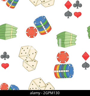 Casino pattern, cartoon style Stock Vector