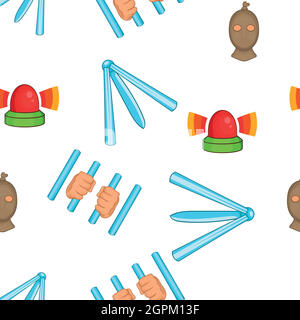 Legal services crime pattern, cartoon style Stock Vector
