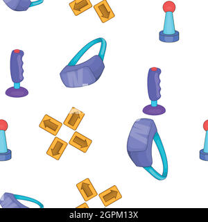 Computer gaming elements pattern, cartoon style Stock Vector