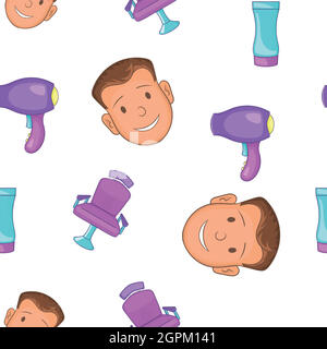 Barbershop pattern, cartoon style Stock Vector