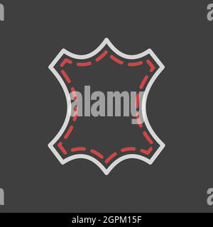 Leather vector flat icon. Farm animal sign Stock Vector