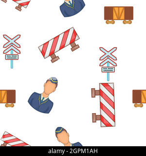 Railroad train transportation pattern Stock Vector
