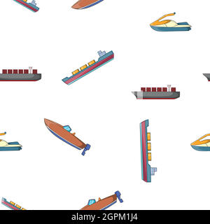 Ships pattern, cartoon style Stock Vector