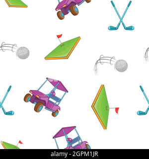 Golf pattern, cartoon style Stock Vector