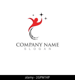 Star people success logo vector Stock Vector