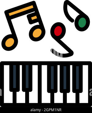 Icon Of Piano Keyboard Stock Vector