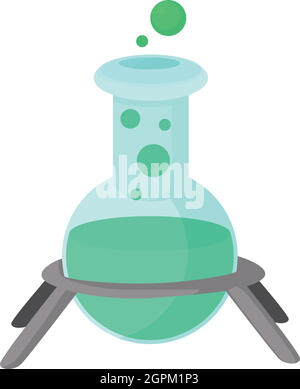 Vector cartoon chemical test tube icon in comic style. Laboratory ...