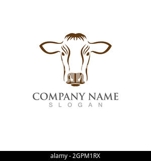 Cow Logo Template vector icon Stock Vector