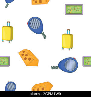 Taxi elements pattern, cartoon style Stock Vector