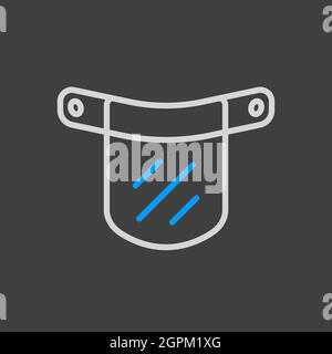 Plastic protective face shield vector flat icon Stock Vector