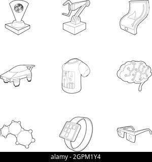 Electronic devices of future icons set Stock Vector