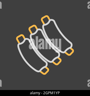 Ribs vector icon food meat. Barbecue and bbq grill Stock Vector