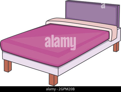 Bed icon, cartoon style Stock Vector