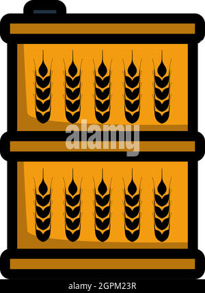 Barrel With Wheat Symbols Icon Stock Vector