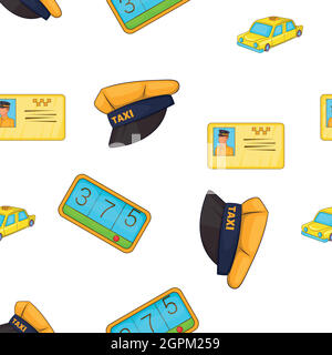 Taxi pattern, cartoon style Stock Vector