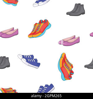 Shoes for man and woman pattern, cartoon style Stock Vector