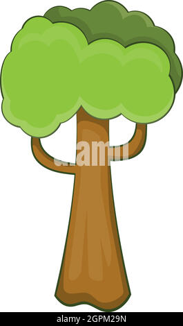 Big tree icon, cartoon style Stock Vector