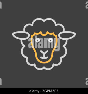 Sheep vector flat icon. Animal head sign Stock Vector
