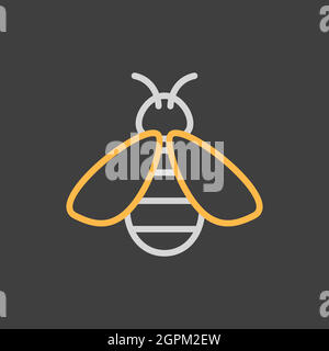 Honey bee vector flat icon. Farm animal sign Stock Vector