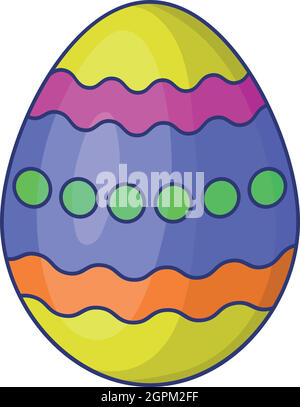 Easter egg icon, cartoon style Stock Vector