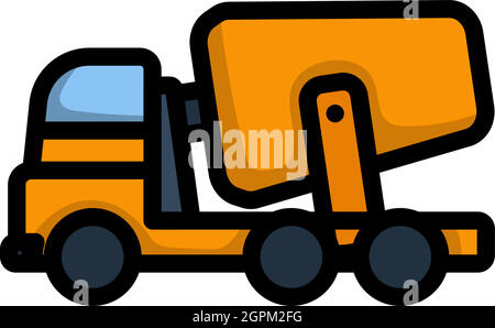 Icon Of Concrete Mixer Truck Stock Vector