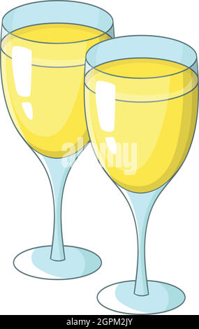 Wedding glasses icon, cartoon style Stock Vector