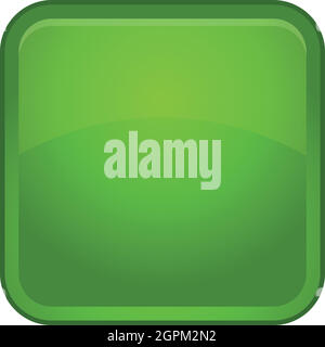 Green button icon, cartoon style Stock Vector