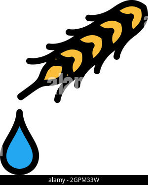 Wheat With Drop Icon Stock Vector